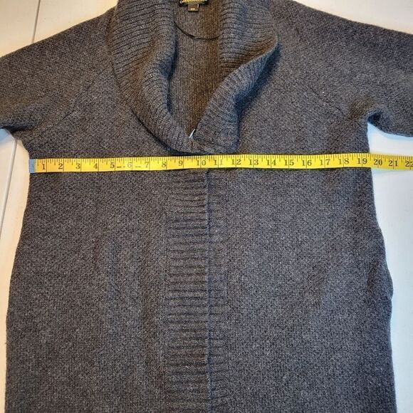 Catherine Malandrino Wool Cashmere Sweater Longline Cardigan Duster Charcoal - Picture 14 of 15